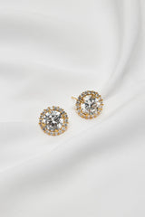 bridal crystal stud earrings gold