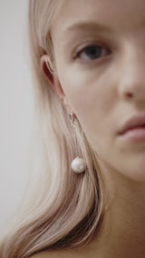 Pearl Silver Drop Wedding Earrings by Amelie George Bridal 