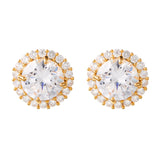 crystal statement stud wedding earrings gold