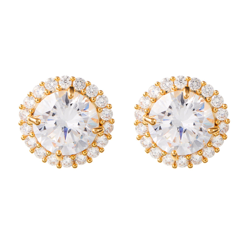crystal statement stud wedding earrings gold