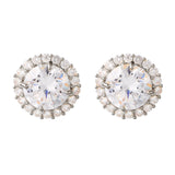 crystal statement stud wedding earrings silver