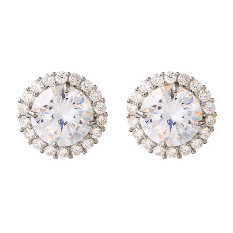 crystal statement stud wedding earrings silver
