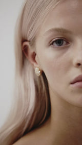 White-Gold Crystal Stud Wedding Earrings by Amelie George Bridal