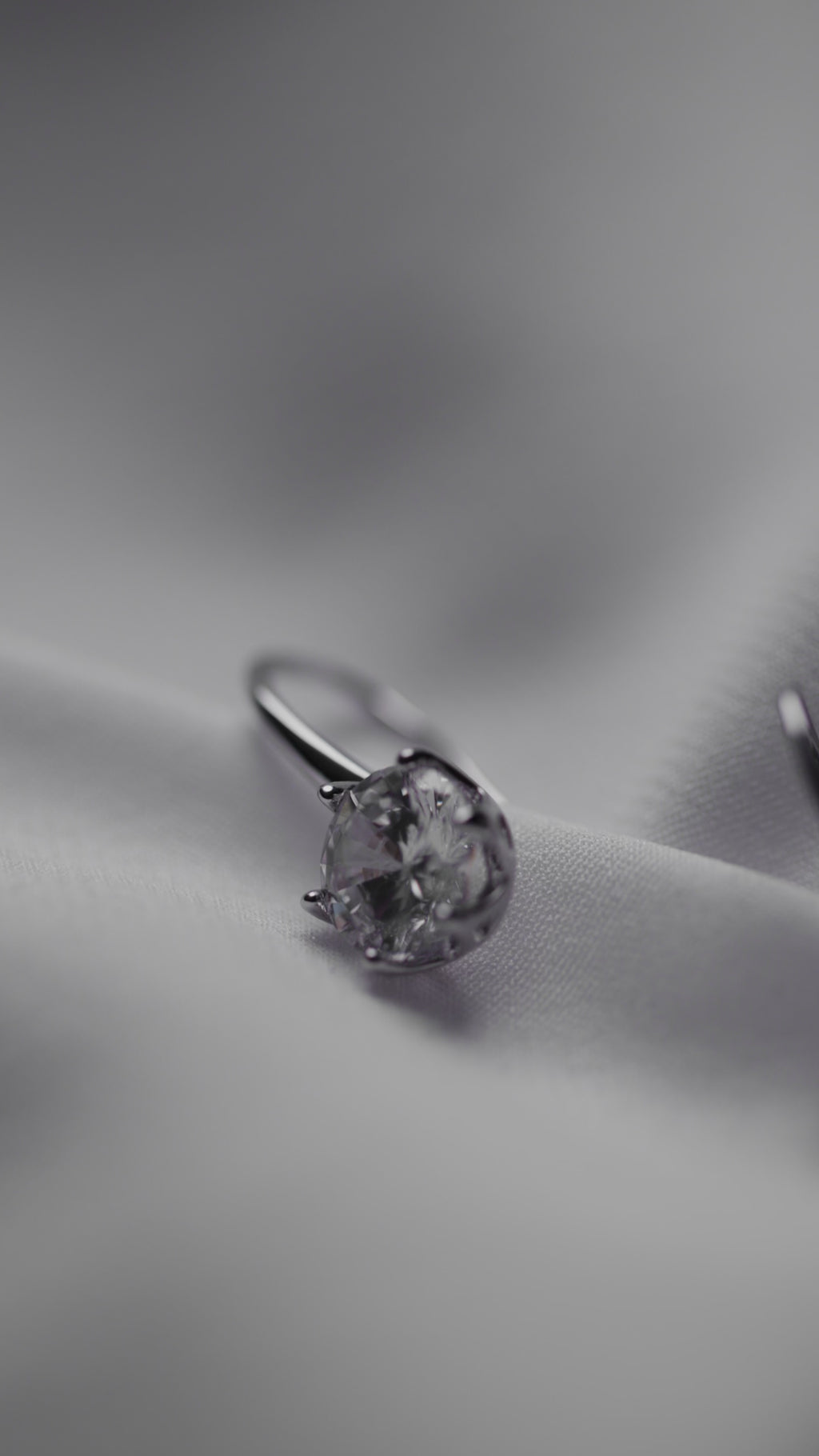 Single drop crystal earrings sophistication silver