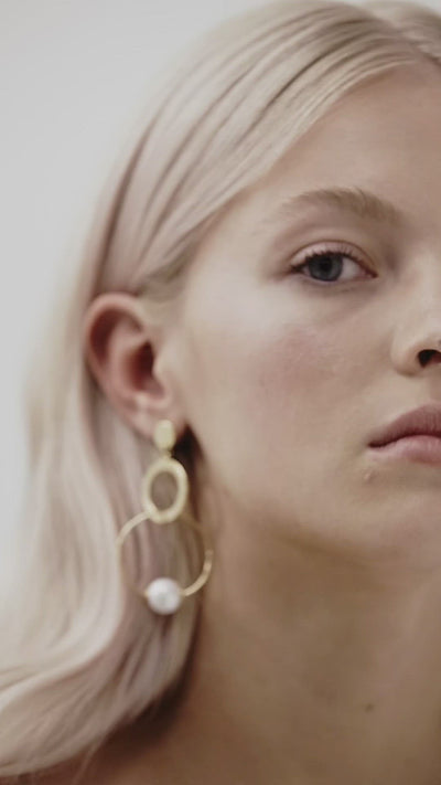 Large statement pearl wedding earrings, by Amelie George Bridal