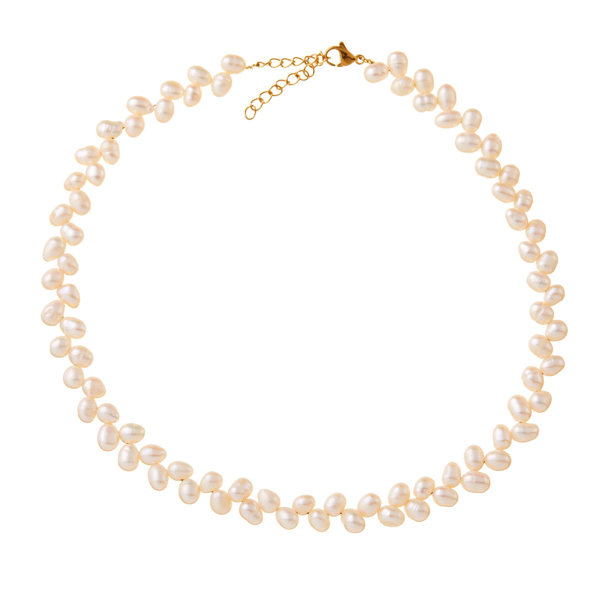 modern pearl choker bridal necklace wedding gold