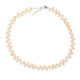 modern pearl choker necklace bride wedding silver