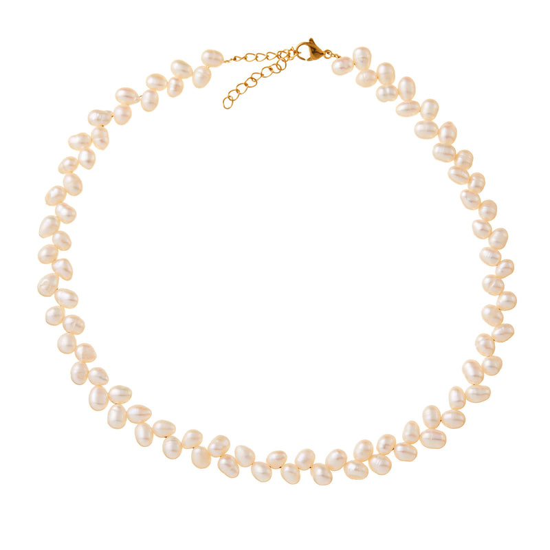modern pearl choker necklace bride wedding gold