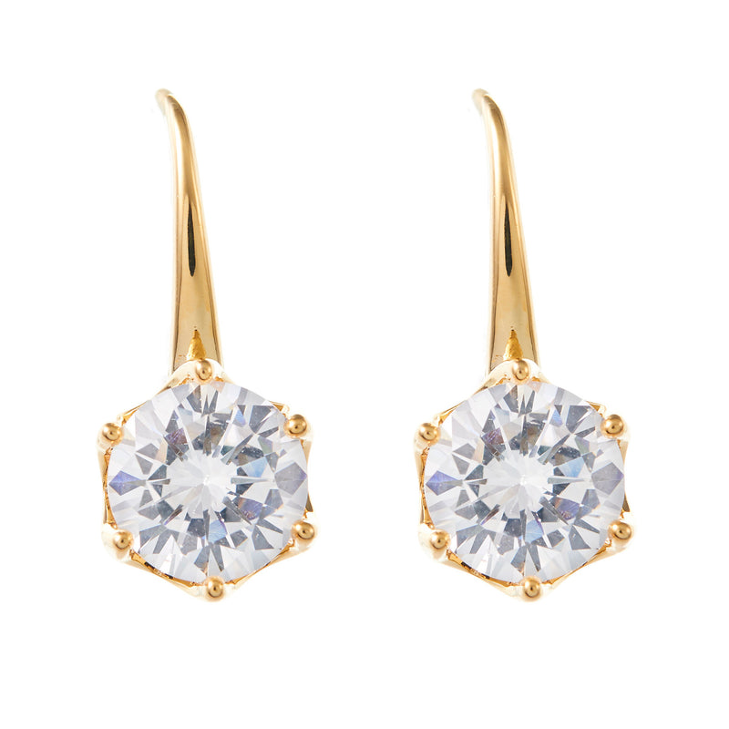 single drop crystal wedding earrings gold