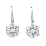 single drop crystal wedding earrings silver
