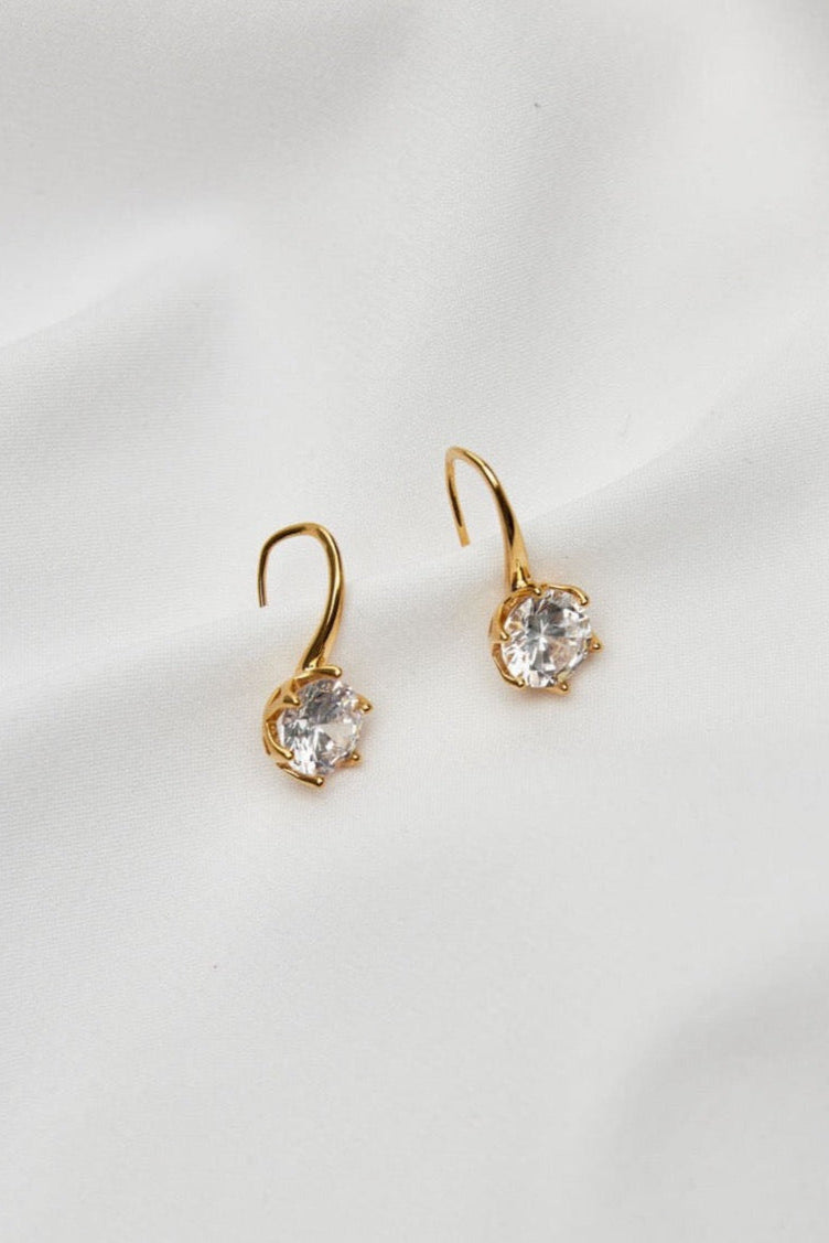 timeless crystal bridal earrings gold
