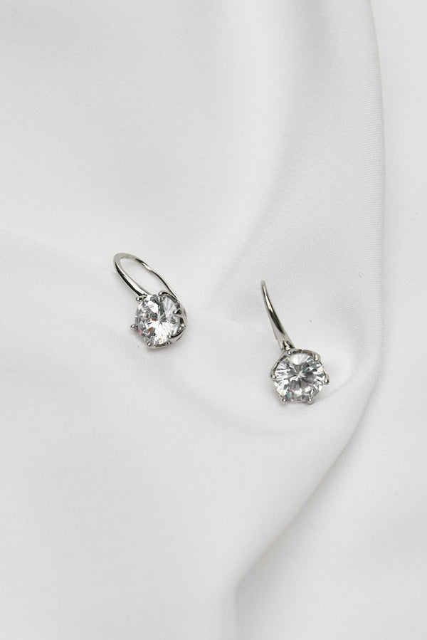 timeless crystal bridal earrings silver