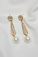 vintage crystal bridal earrings gold