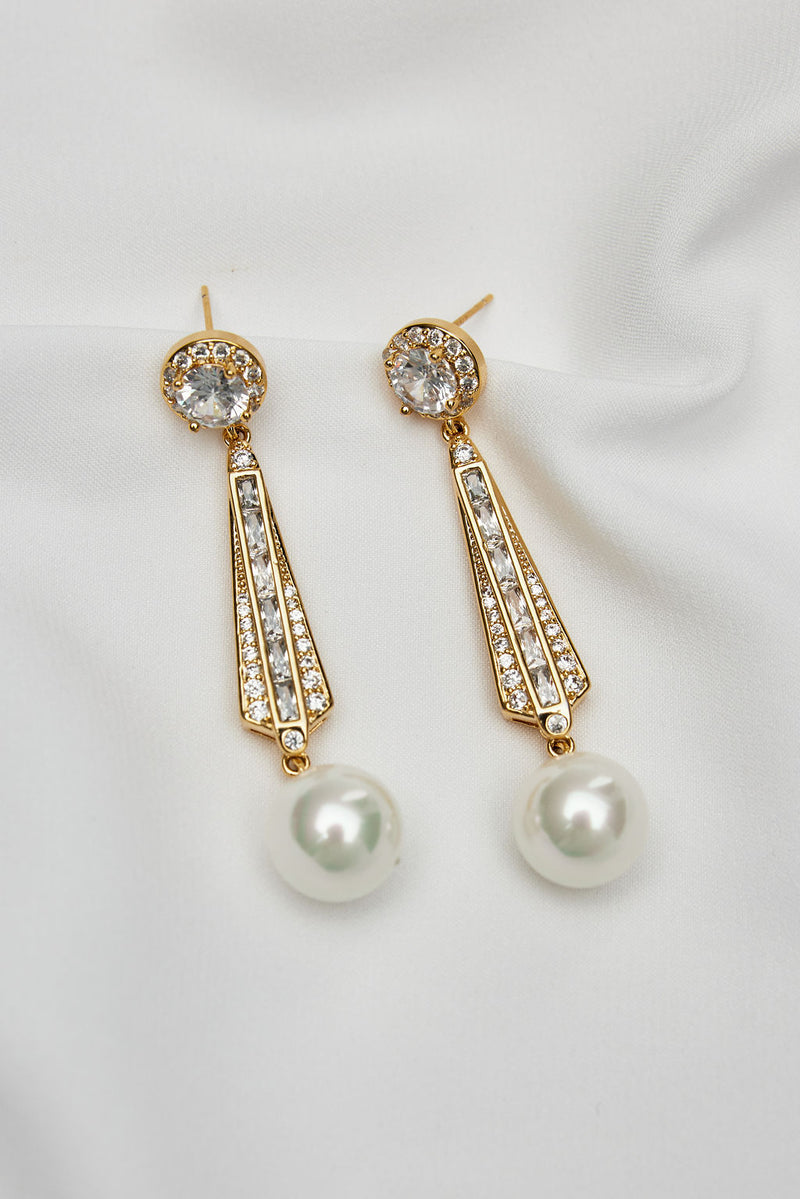 vintage crystal bridal earrings