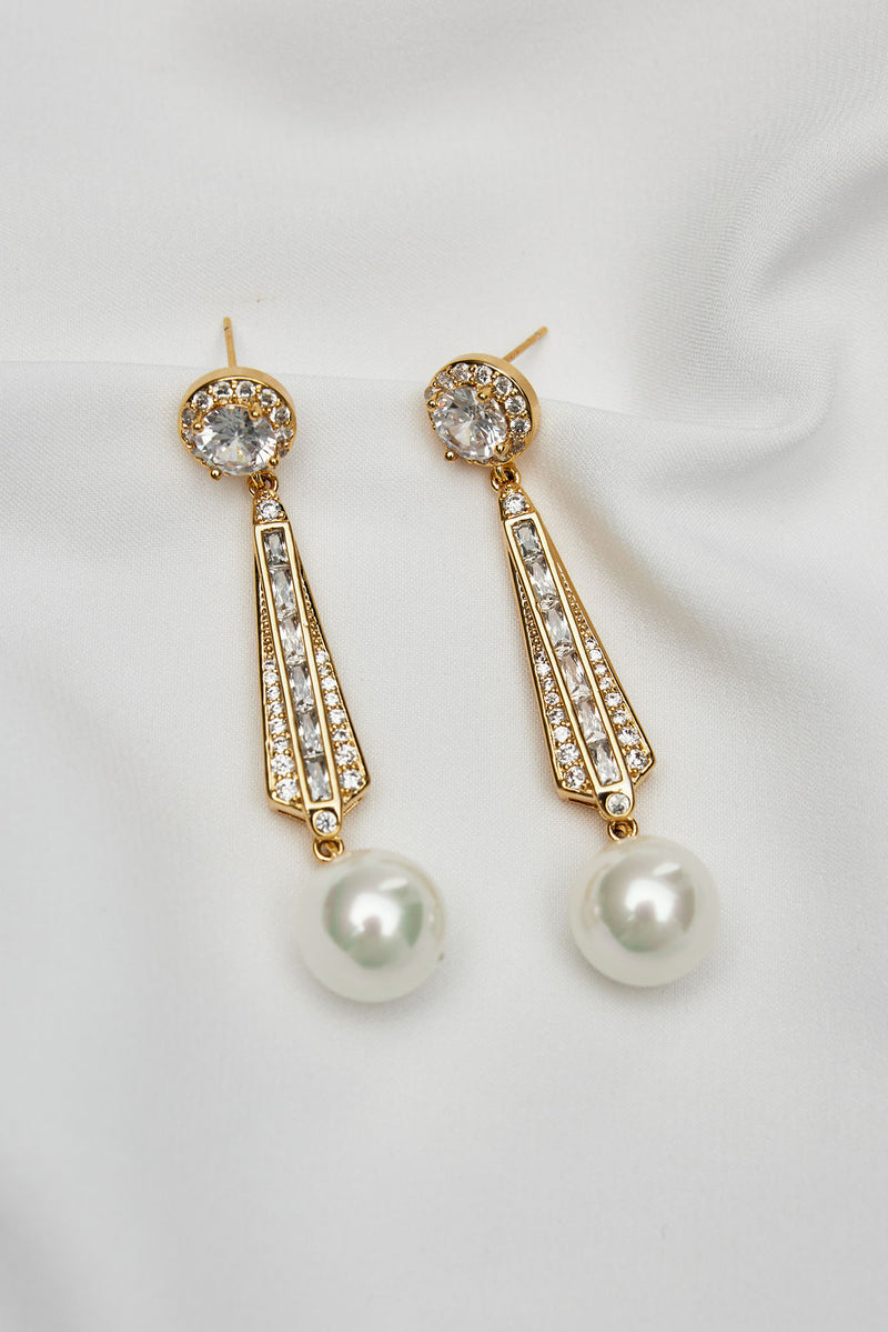 Art deco gold hot sale earrings