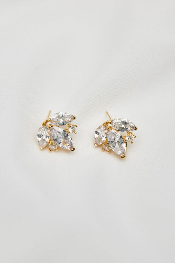 wedding earrings radiant sparkle gold