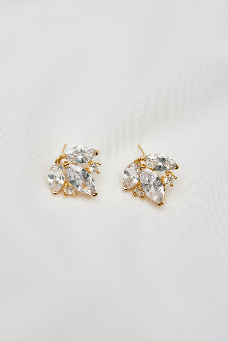 wedding earrings radiant sparkle gold